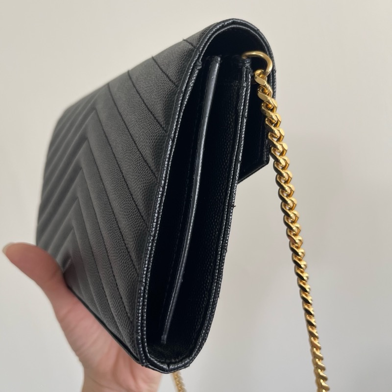 ysl 黑金魚子醬woc 信封包🈶盒🈶保卡-2