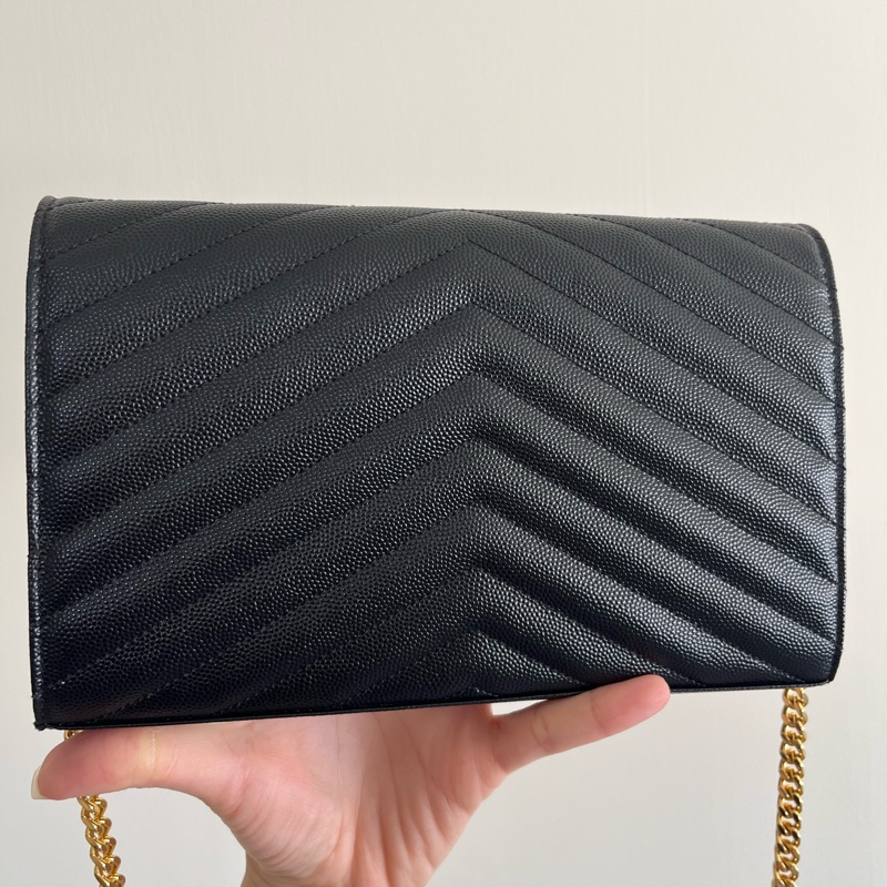 ysl 黑金魚子醬woc 信封包🈶盒🈶保卡-9