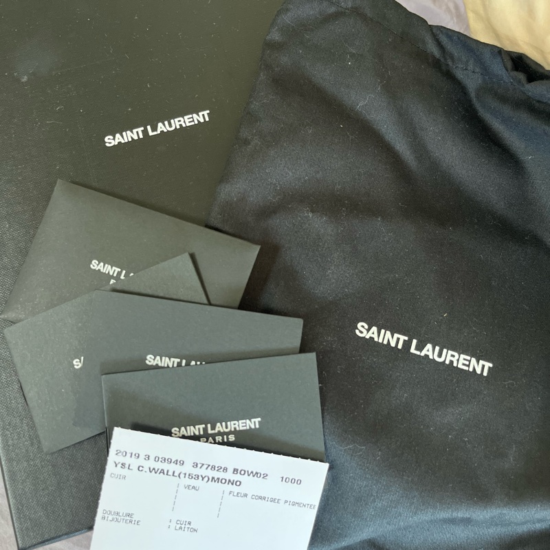 ysl 黑金魚子醬woc 信封包🈶盒🈶保卡-15