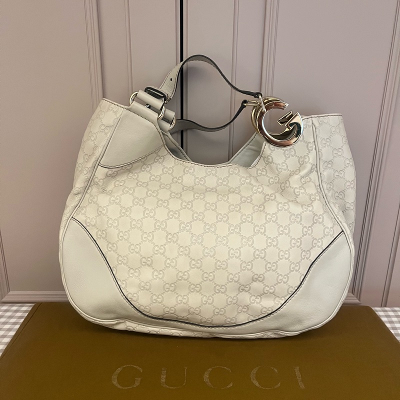 Gucci皮革手提托特包-6