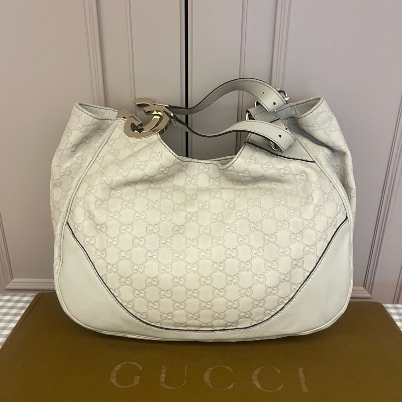 Gucci皮革手提托特包-7