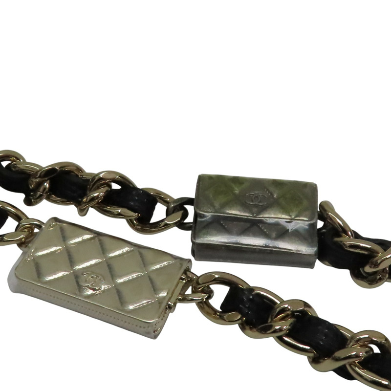 黑色 荔枝紋牛皮 鍊帶 腰包 金扣【CHANEL 香奈兒】 AP2401-16