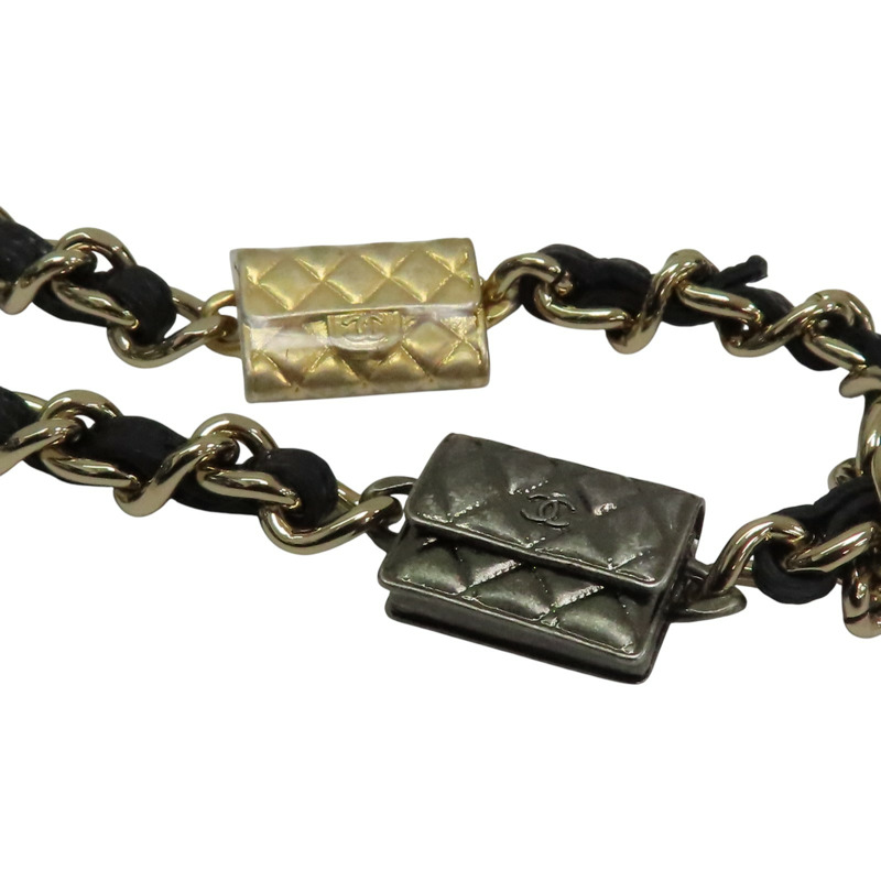 黑色 荔枝紋牛皮 鍊帶 腰包 金扣【CHANEL 香奈兒】 AP2401-17