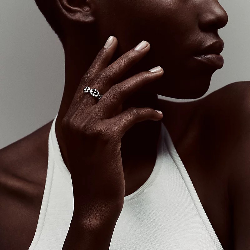 💯全新未使用品🔥 HERMÈS 愛馬仕 Chaine d'ancre Enchainee 戒指 銀色 925銀
尺碼52-1