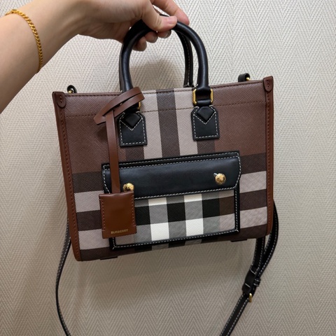 Bueberry 經典格紋金釦Freya迷你手提斜背托特包