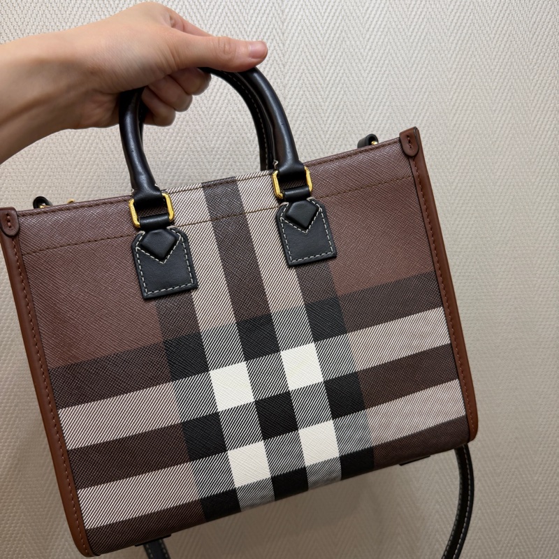 Bueberry 經典格紋金釦Freya迷你手提斜背托特包-9