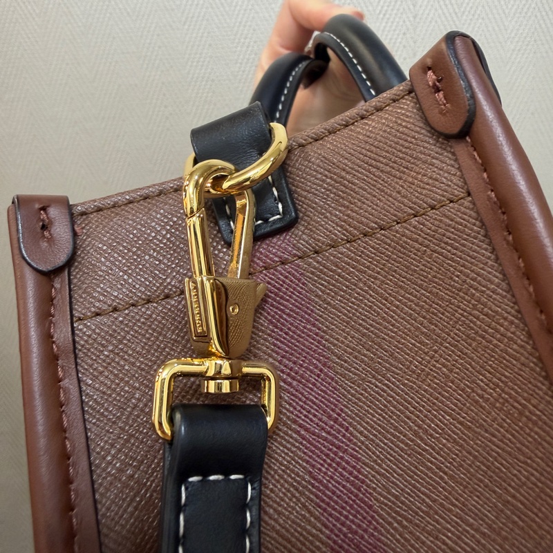 Bueberry 經典格紋金釦Freya迷你手提斜背托特包-12