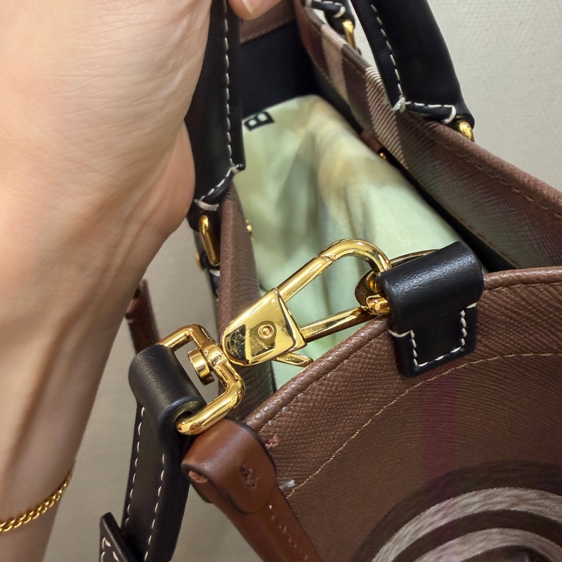 Bueberry 經典格紋金釦Freya迷你手提斜背托特包-13