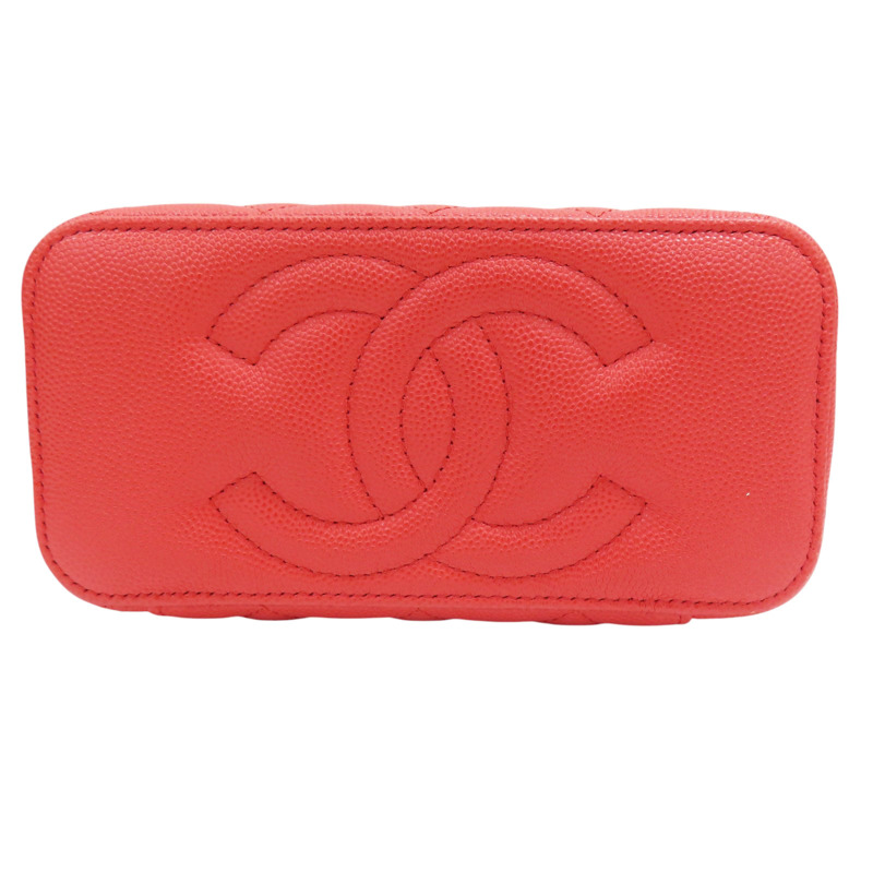 橘紅色 牛皮 菱格紋 荔枝紋 化妝包 鍊帶 肩背包 金扣 AP1341-3