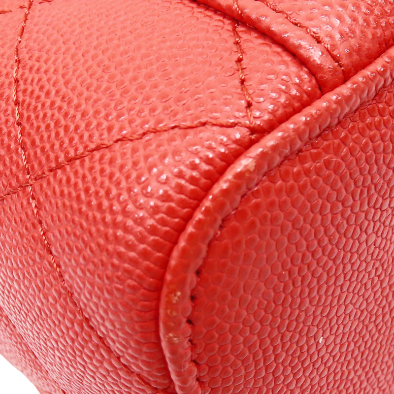 橘紅色 牛皮 菱格紋 荔枝紋 化妝包 鍊帶 肩背包 金扣 AP1341-11