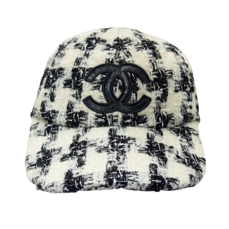 CHANEL CC 粗花呢 閃閃銀絲 棒球帽-2
