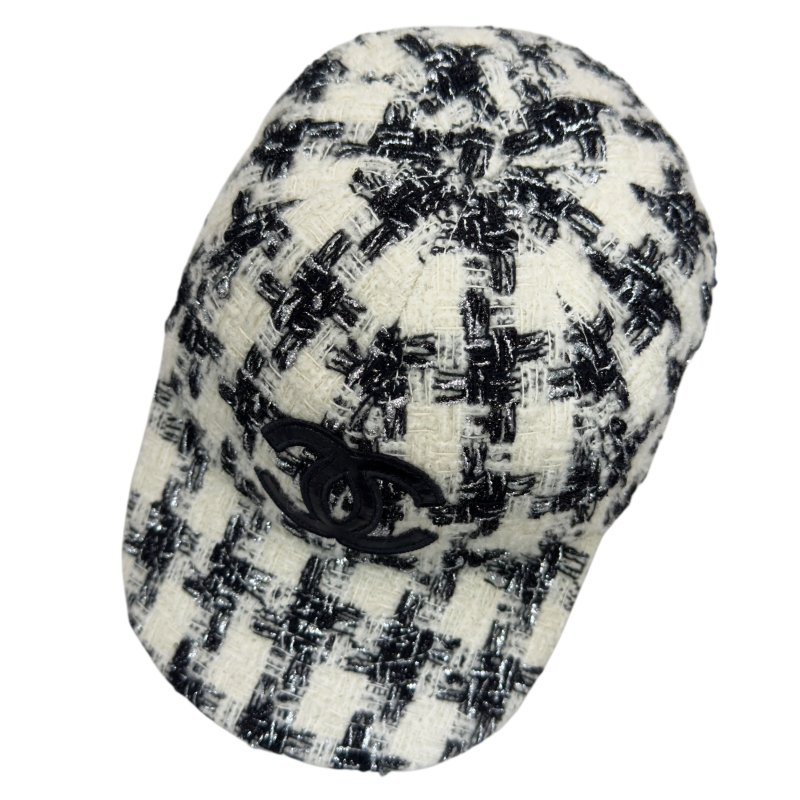 CHANEL CC 粗花呢 閃閃銀絲 棒球帽-3