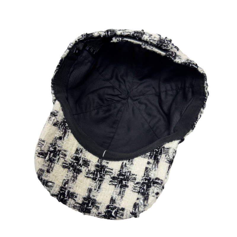 CHANEL CC 粗花呢 閃閃銀絲 棒球帽-8