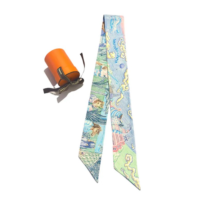 🔥全新 💯2026馬年新款 HERMÈS 爱馬仕 Twilly City of Light 藍色-3