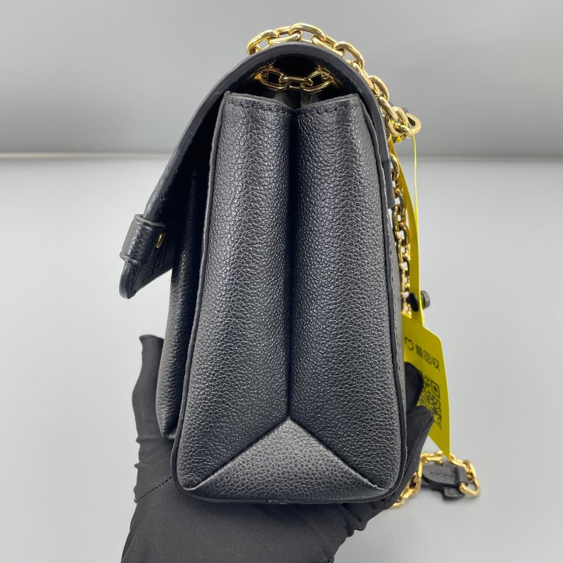 芯片款 路易威登/Louis Vuitton Vavin中號黑色壓花金色鏈條包-2