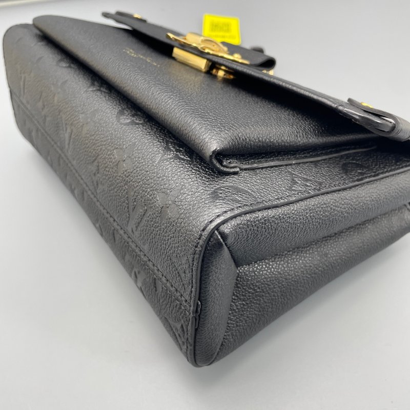 芯片款 路易威登/Louis Vuitton Vavin中號黑色壓花金色鏈條包-3