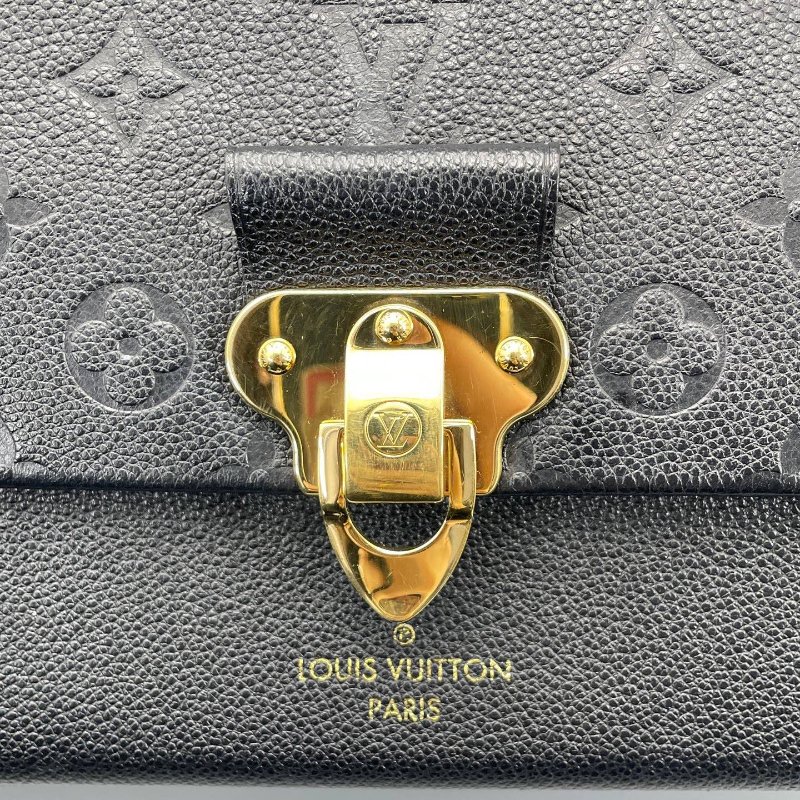 芯片款 路易威登/Louis Vuitton Vavin中號黑色壓花金色鏈條包-10