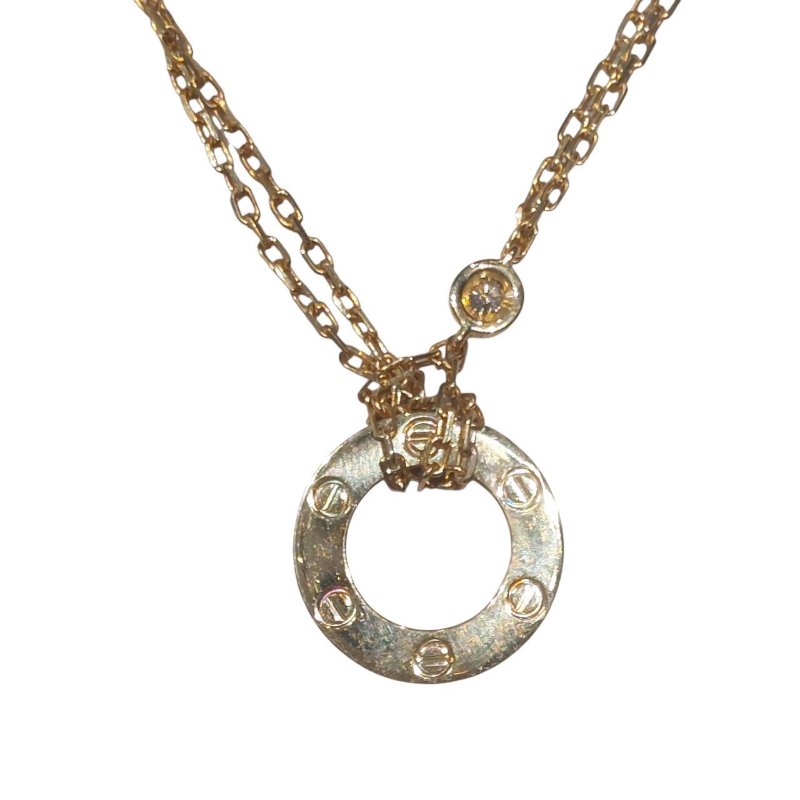 CARTIER 卡地亞 B7219500 LOVE CIRCLE DIAMOND NECKLACE 18K 項鍊 YG 鑽石-3