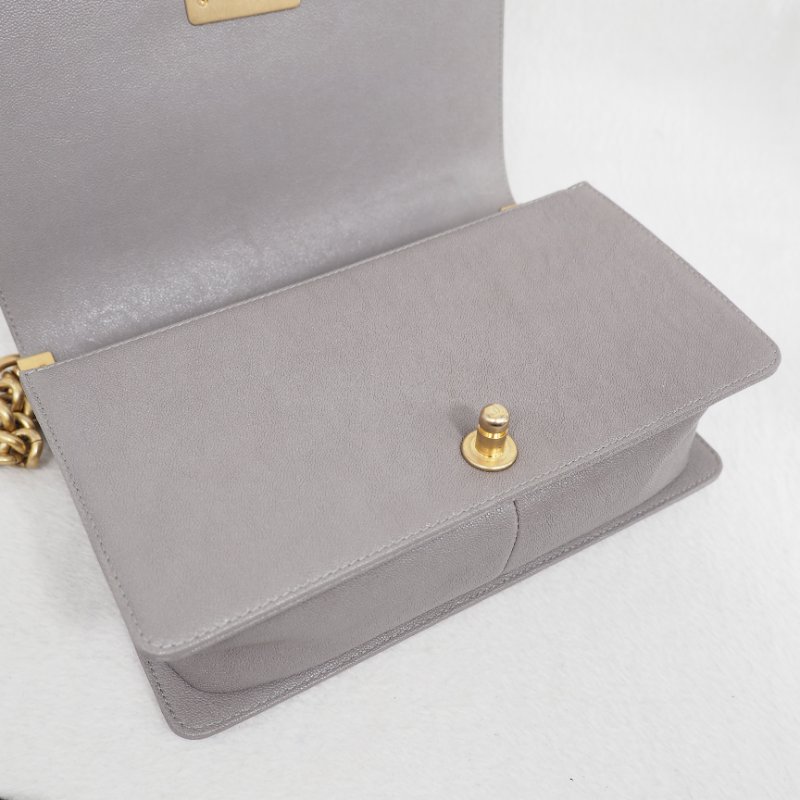 CHANEL Le Boy 25 香灰兒中號灰色 26開-3