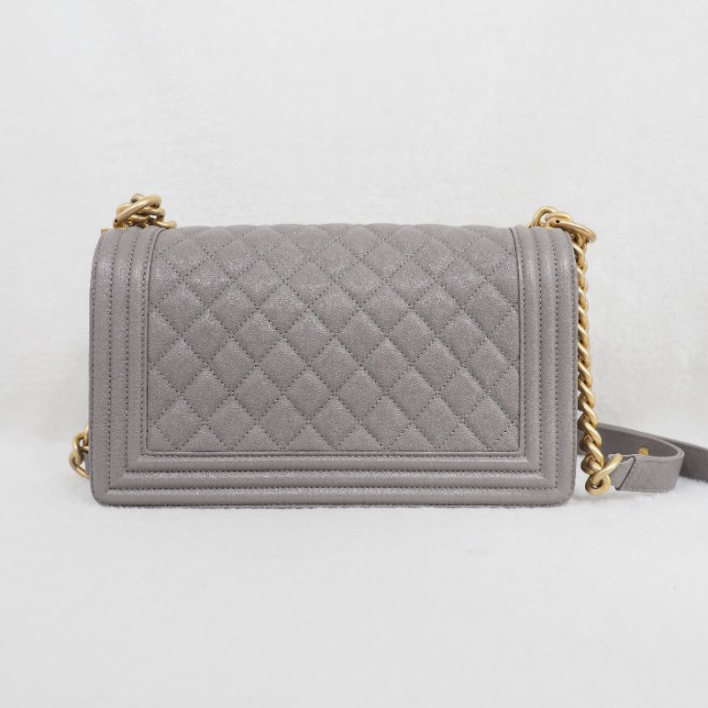 CHANEL Le Boy 25 香灰兒中號灰色 26開-9