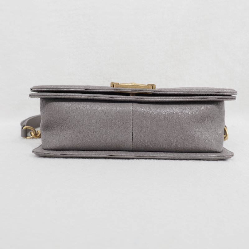 CHANEL Le Boy 25 香灰兒中號灰色 26開-13