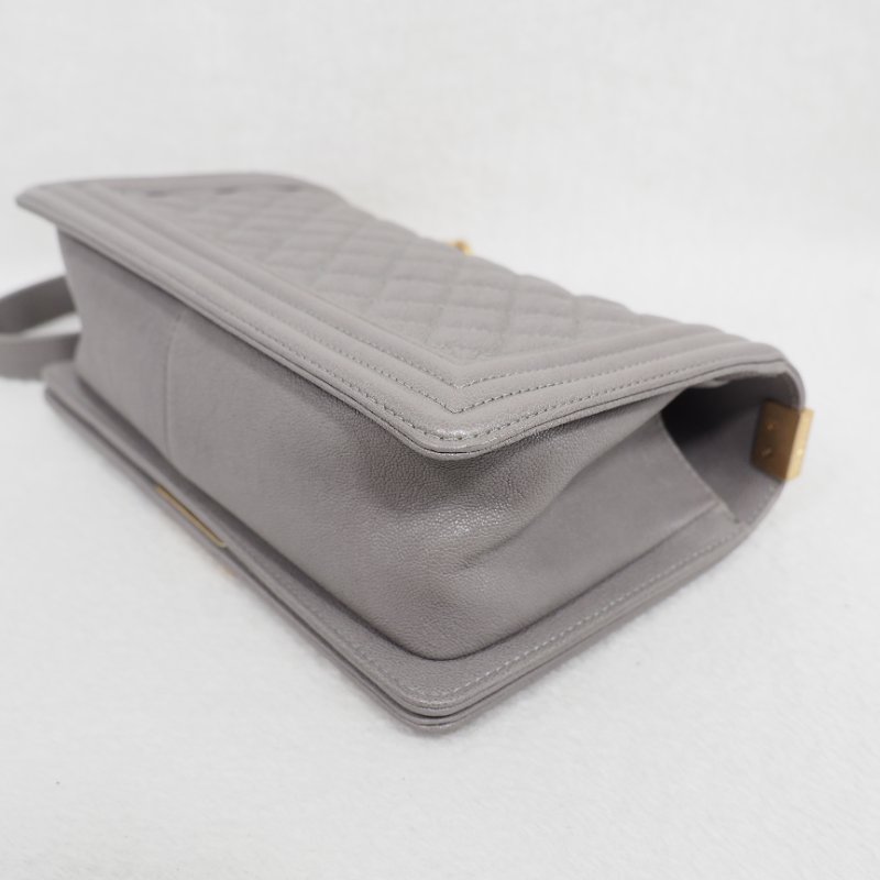 CHANEL Le Boy 25 香灰兒中號灰色 26開-15