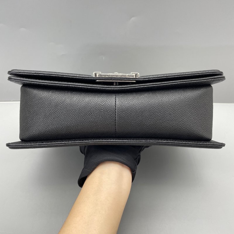 香奈兒/Chanel Leboy中號黑銀菱格鏈條包-7