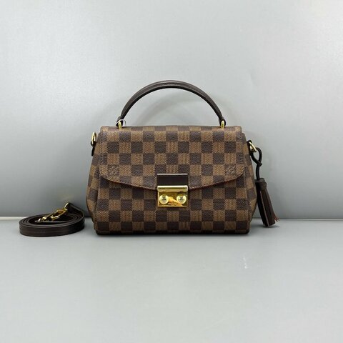 芯片款 路易威登/Louis Vuitton 流蘇郵差包棕棋盤格 手提包