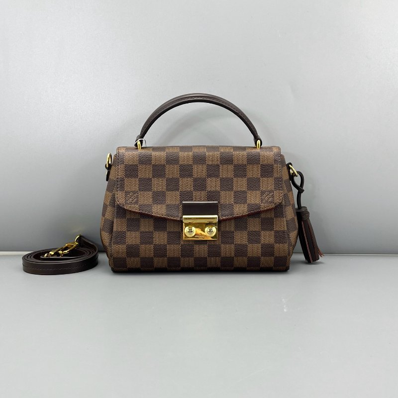 芯片款 路易威登/Louis Vuitton 流蘇郵差包棕棋盤格 手提包-0
