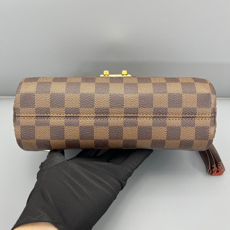 芯片款 路易威登/Louis Vuitton 流蘇郵差包棕棋盤格 手提包-4