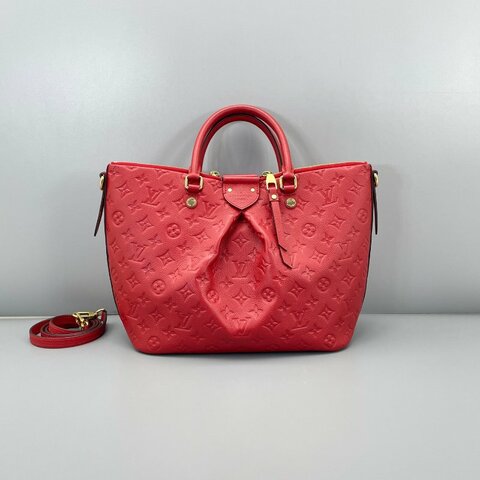路易威登/Louis Vuitton 餃子包紅色全皮壓花手提包