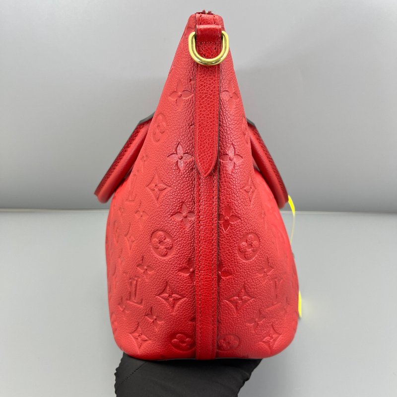 路易威登/Louis Vuitton 餃子包紅色全皮壓花手提包-2