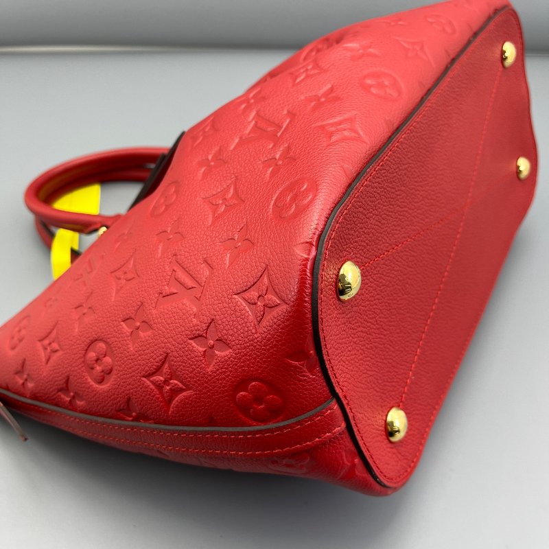 路易威登/Louis Vuitton 餃子包紅色全皮壓花手提包-3