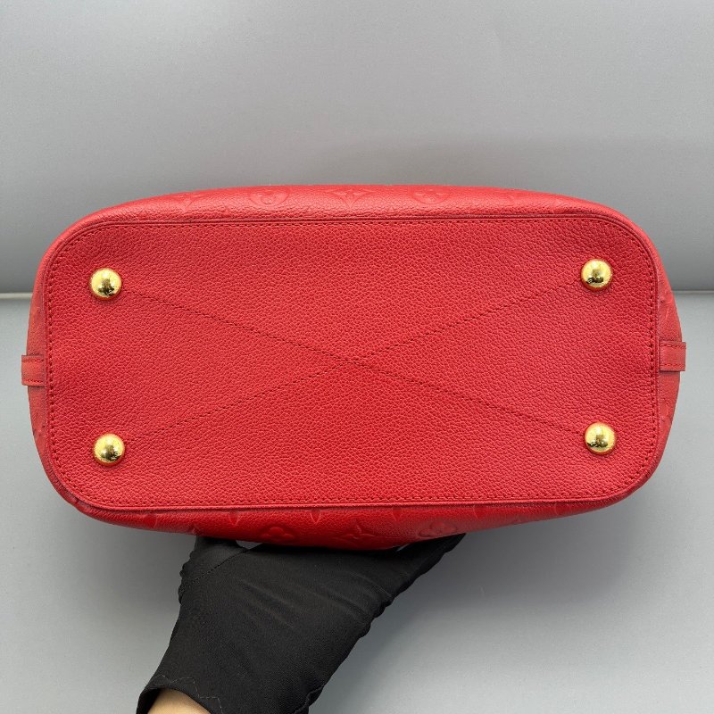 路易威登/Louis Vuitton 餃子包紅色全皮壓花手提包-4