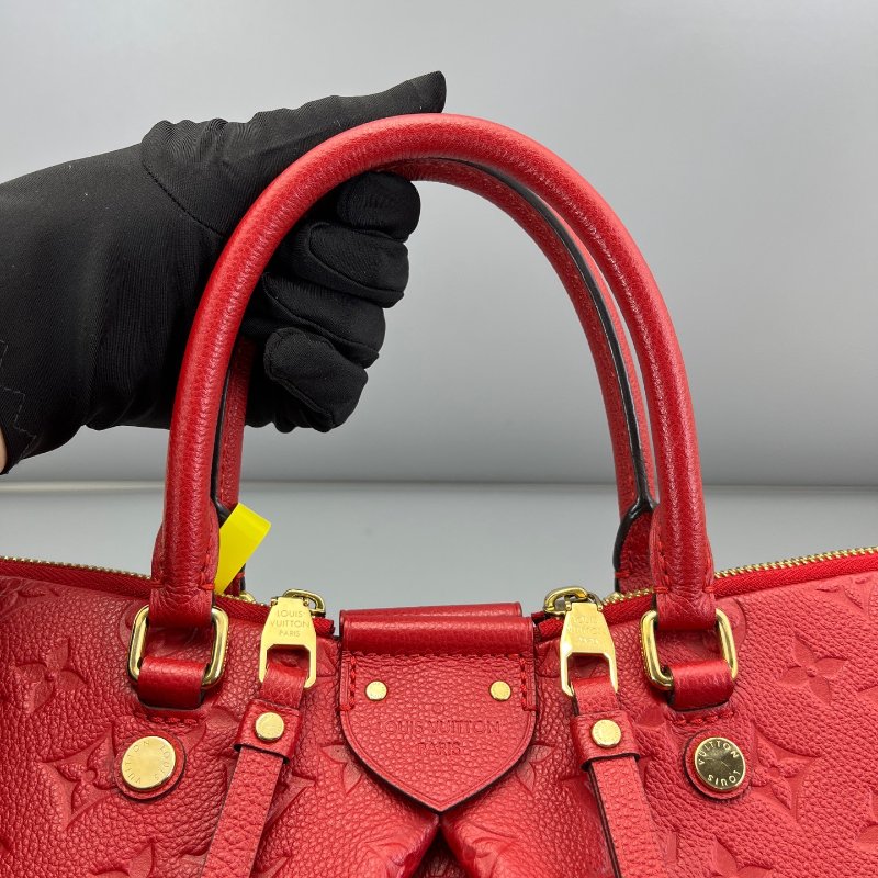 路易威登/Louis Vuitton 餃子包紅色全皮壓花手提包-5