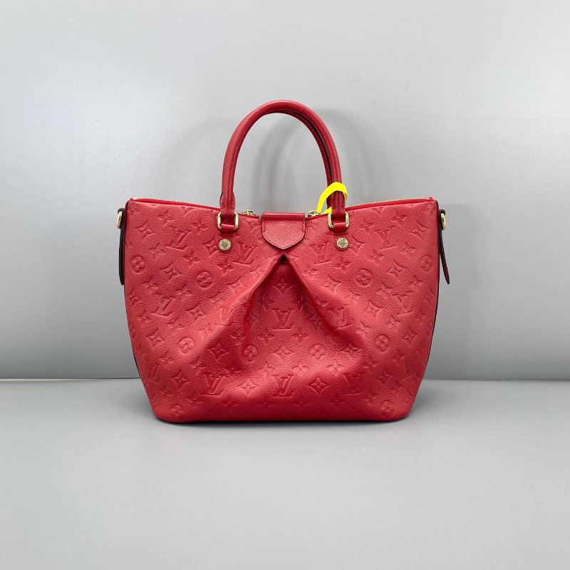 路易威登/Louis Vuitton 餃子包紅色全皮壓花手提包-7