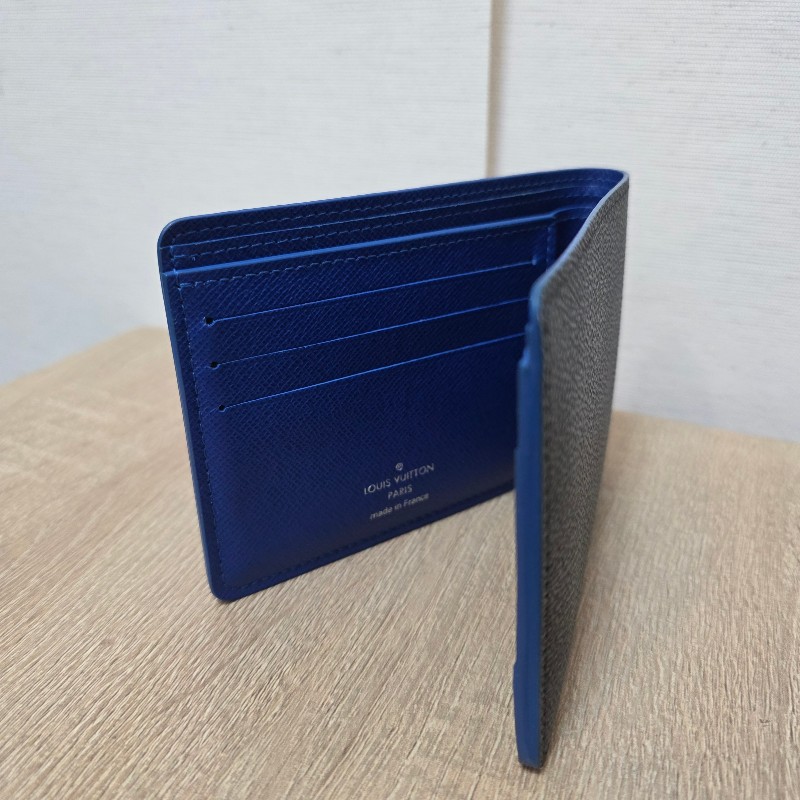 [ 新年最後優惠🧧] LV黑灰棋盤格塗鴉Multiple對開短夾-2