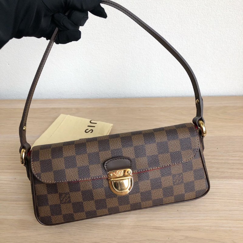 路易威登/Louis Vuitton 中古棋盤格表參道金扣腋下包-0