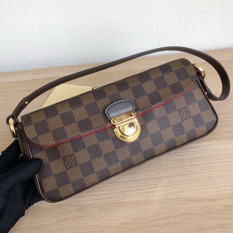 路易威登/Louis Vuitton 中古棋盤格表參道金扣腋下包-5