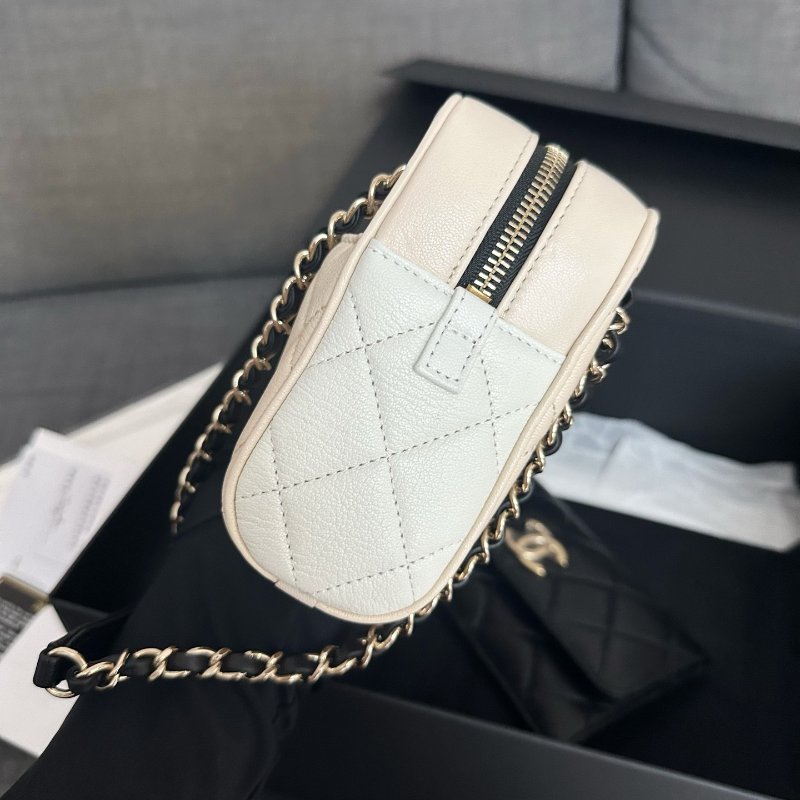 近新品 香奈兒/Chanel三拼色子母相機包菱格紋鏈條包-3