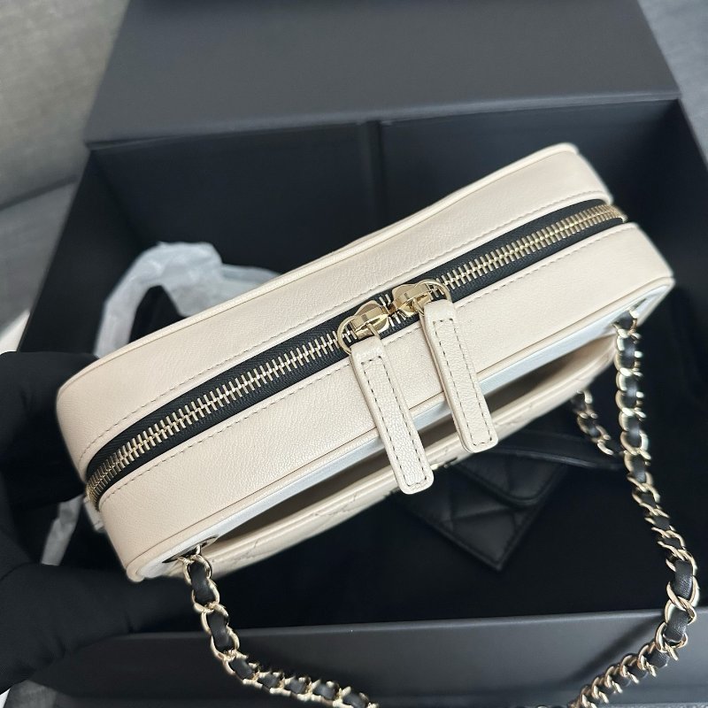 近新品 香奈兒/Chanel三拼色子母相機包菱格紋鏈條包-4