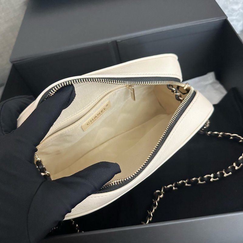 近新品 香奈兒/Chanel三拼色子母相機包菱格紋鏈條包-7