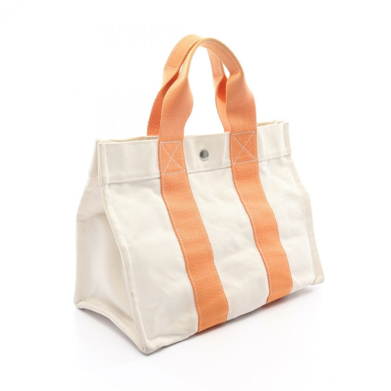 愛馬仕 Hermès Bora PM 手提包,帆布手提包,女士款,象牙色和橙色-1