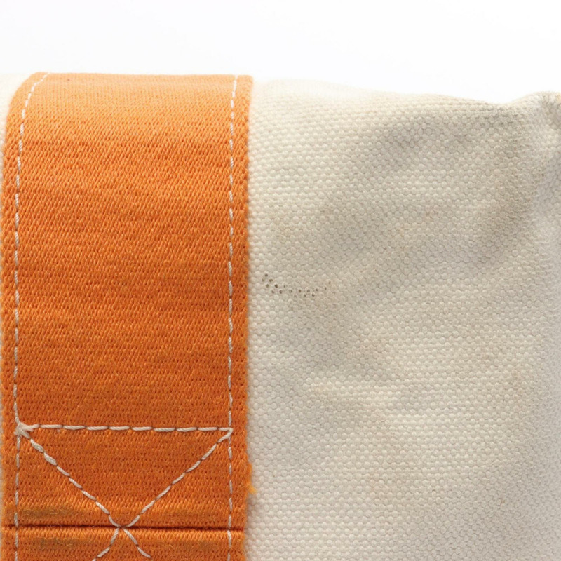 愛馬仕 Hermès Bora PM 手提包,帆布手提包,女士款,象牙色和橙色-7