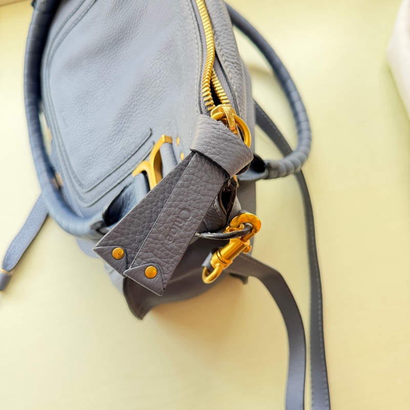 [極新] Chloé Marcie 經典中號牛仔藍兩用包-4