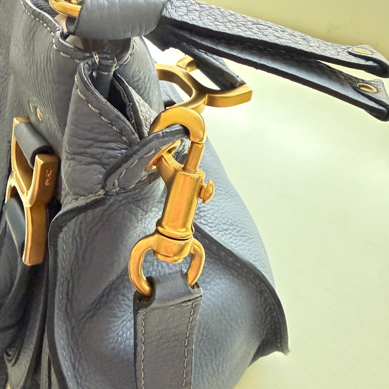 [極新] Chloé Marcie 經典中號牛仔藍兩用包-9