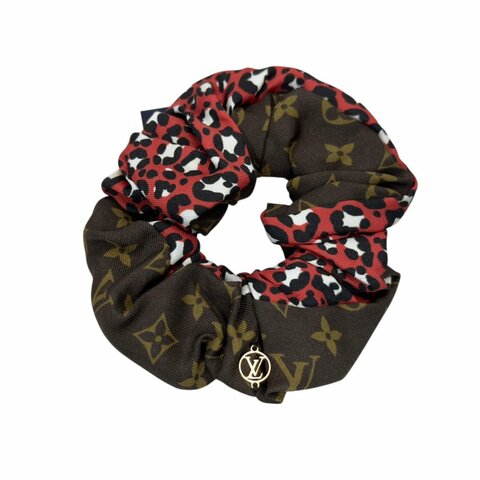 LOUIS VUITTON 老花 絲質 彈性髮圈