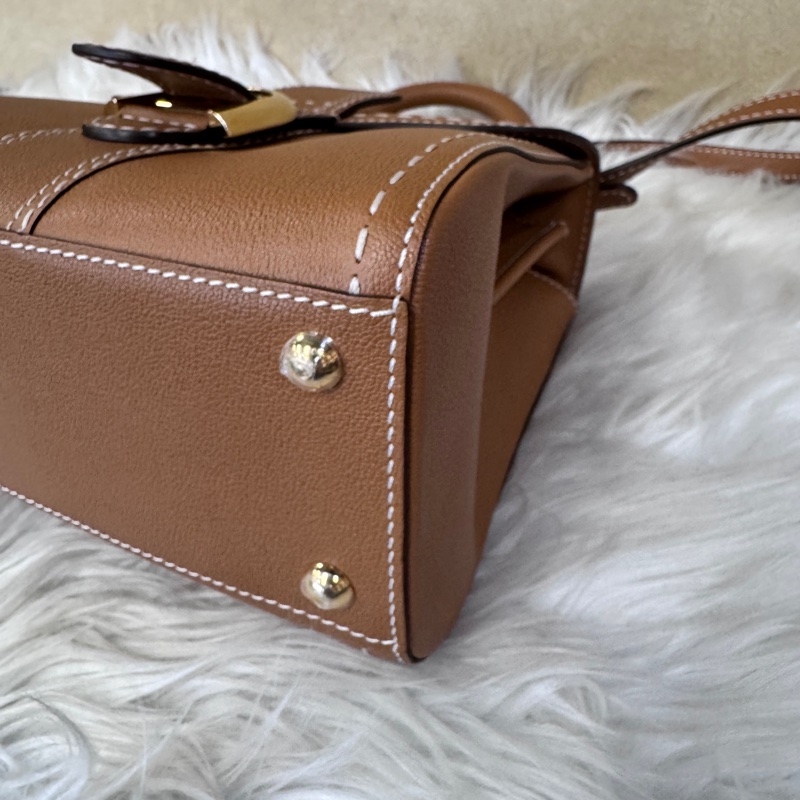 [ 市價約26萬 ］Delvaux Brillant PM 焦糖牛皮 近全新 全配-6