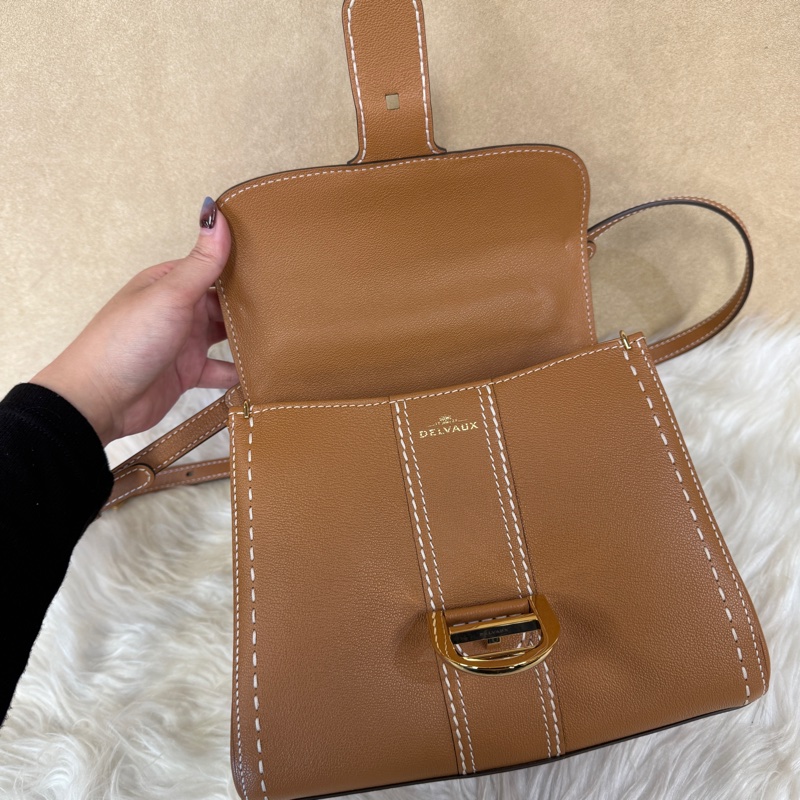 [ 市價約26萬 ］Delvaux Brillant PM 焦糖牛皮 近全新 全配-9