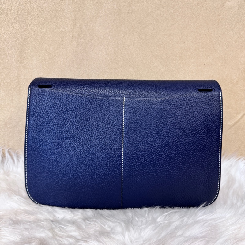 Hermes Halzan31 2Z午夜藍TC皮銀釦 近全新-1